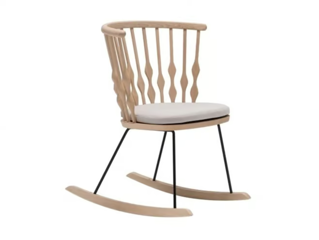 NUB SO1454 - Rocking beech chair with armrests _ Andreu World